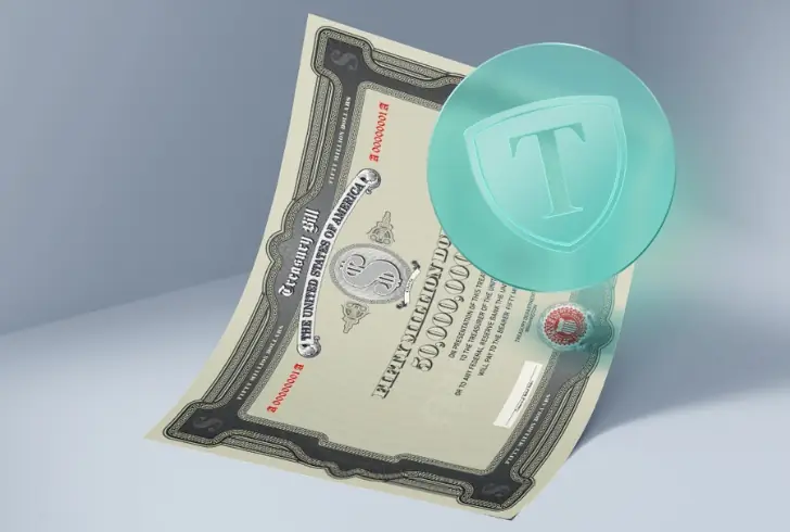 Digital tokens linked to T-bills